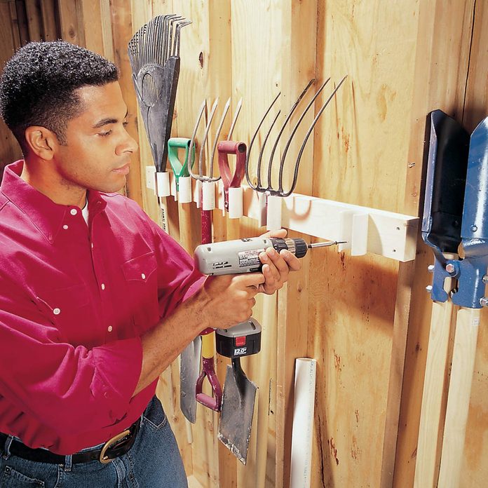 pvc garden tool storage holder rack