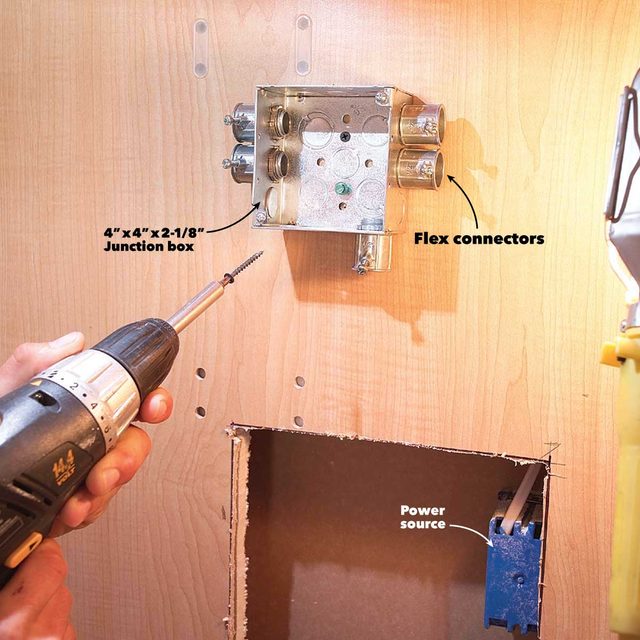 under cabinet lighting junction box