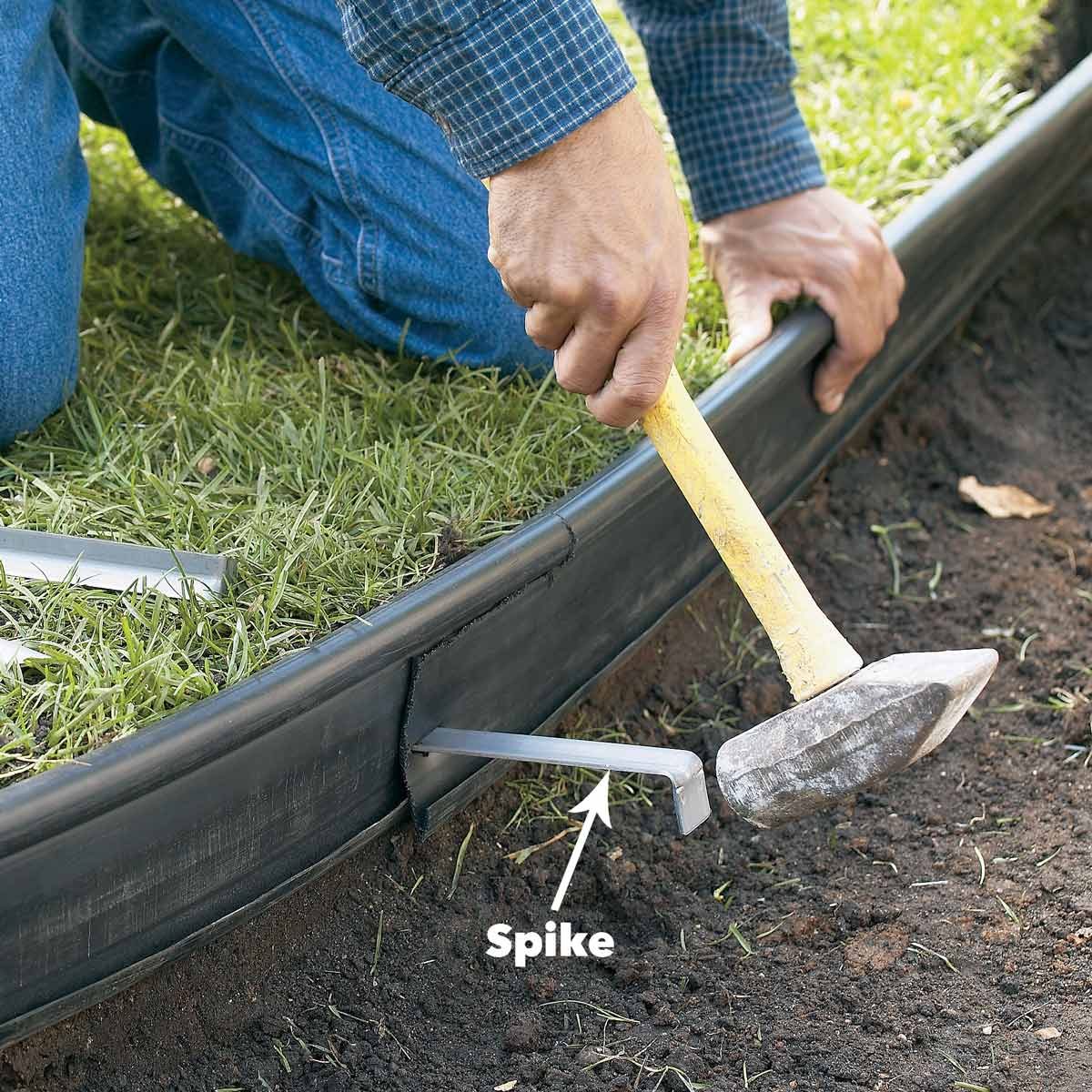 spike path edging to sod