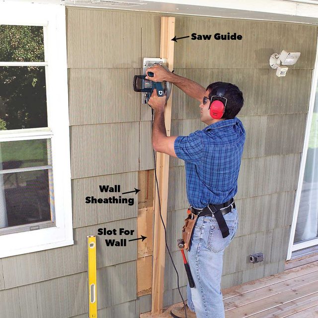 cut through siding for porch