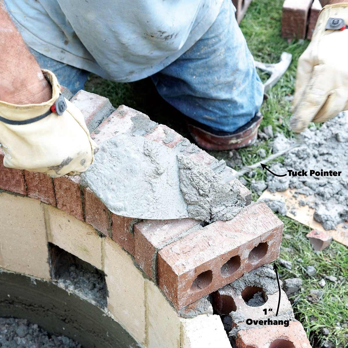 fill gaps in fire pit brick