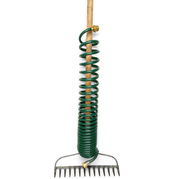 spiral hole storage hack long handled rake