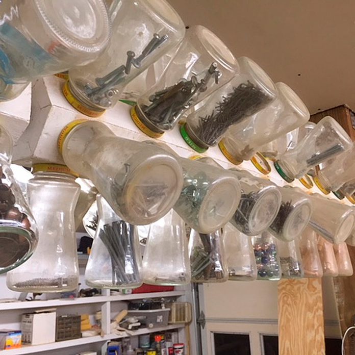 rotating small-parts organizer garage organization