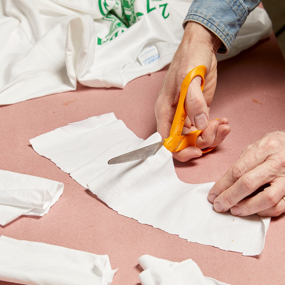 Cut up old t-shirts | Construction Pro Tips