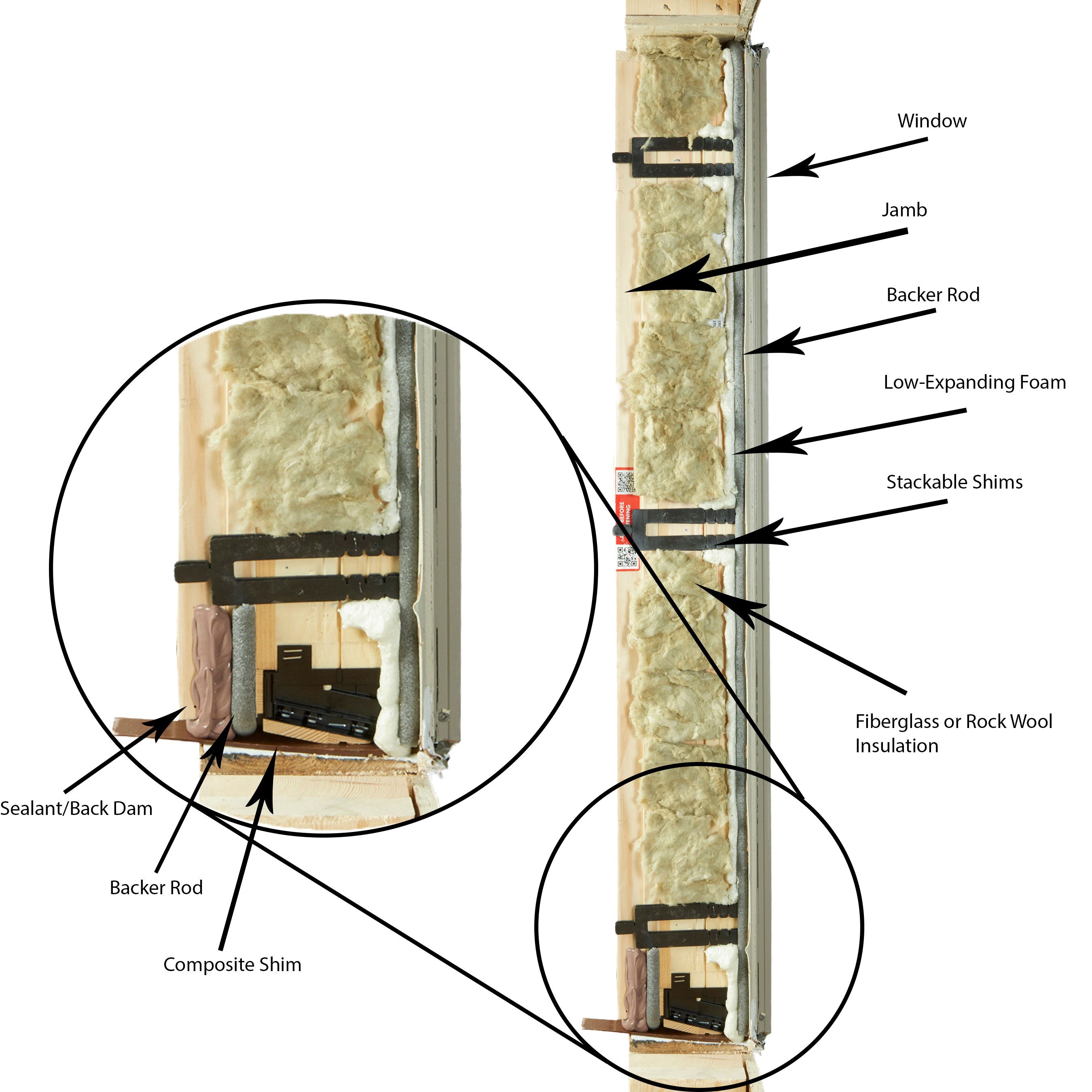 A cutout view of a window from the side | Construction Pro Tips