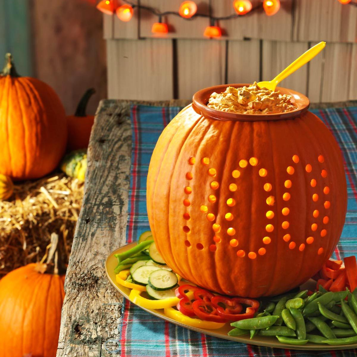 halloween pumpkin vegetable tray boo