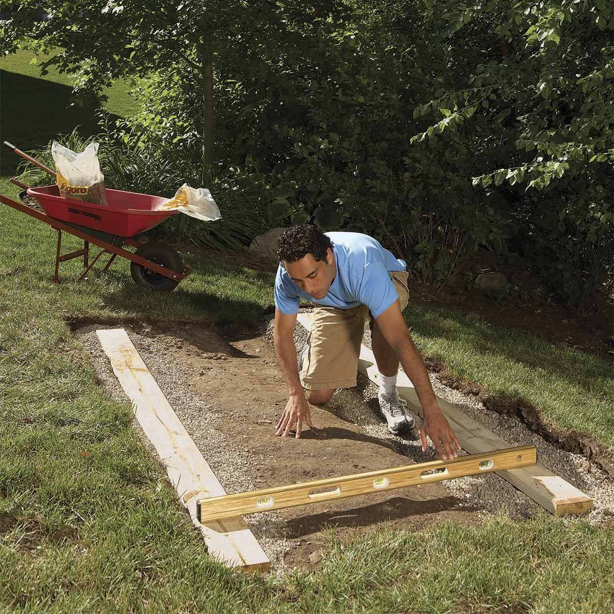 outdoor storage locker - laying the foundation