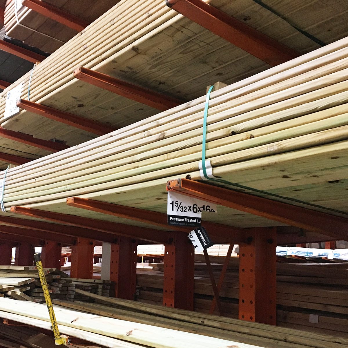 Treated lumber Aisle at home center | Construction Pro Tips