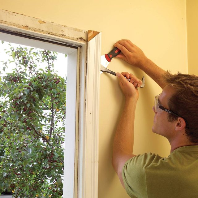 pry off old door frame