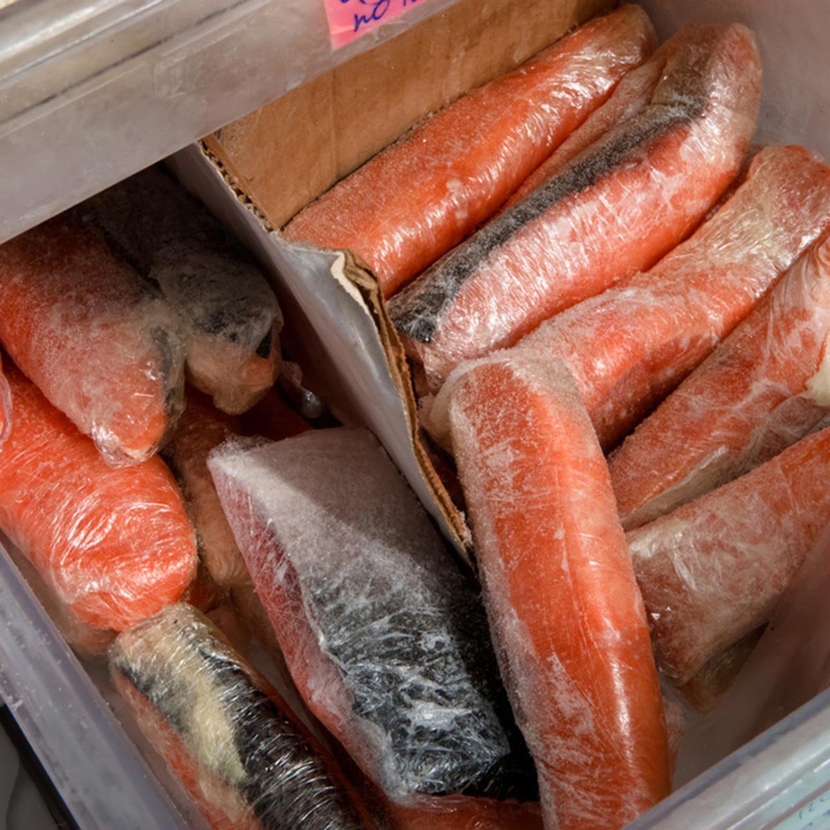 Frozen salmon steaks; Shutterstock ID 43963933