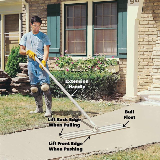 flatten the surface with a bull float