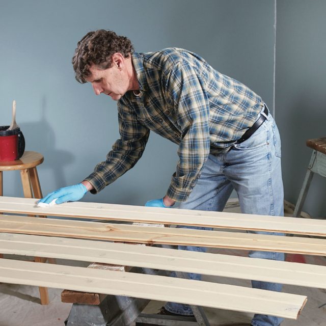 Finish tongue and groove boards before installation