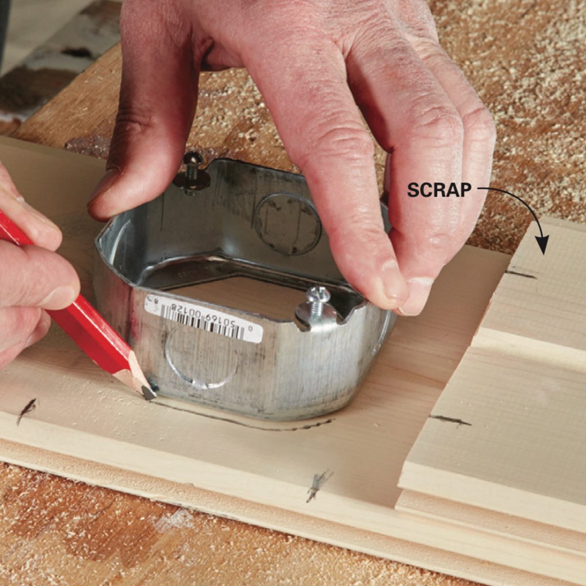 Transfer those marks to the board and lightly draw a square