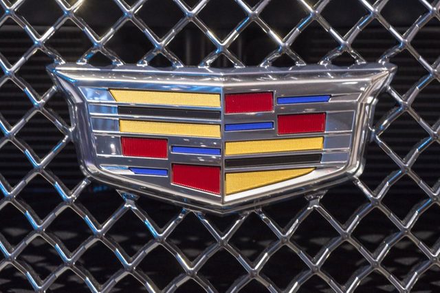 DETROIT, MI/USA - JANUARY 15, 2018: Close up of a 2018 Cadillac CTS-V grill at the North American International Auto Show (NAIAS), one of the most influential car shows in the world each year.