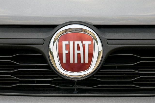 ISTANBUL - DECEMBER 24, 2018: Italian automobile manufacturer Fiat close-up logo.