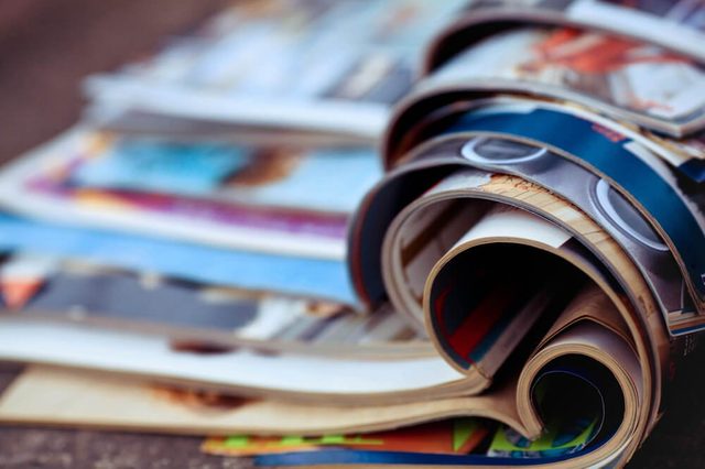 Stack of magazines