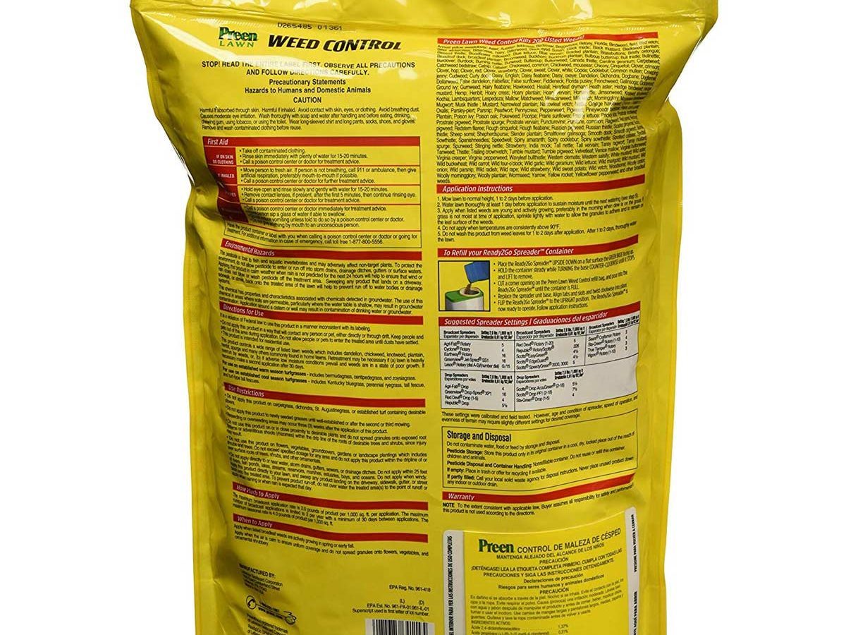 weed control instructions