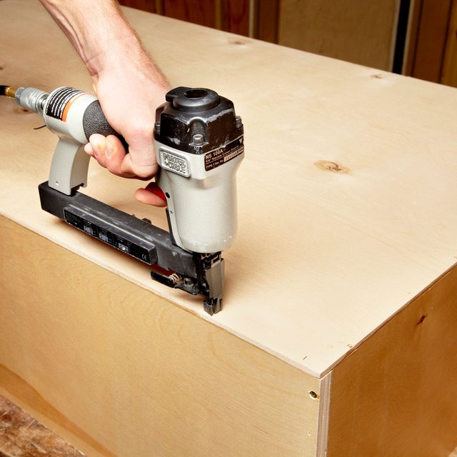 Square the cabinet with the plywood back