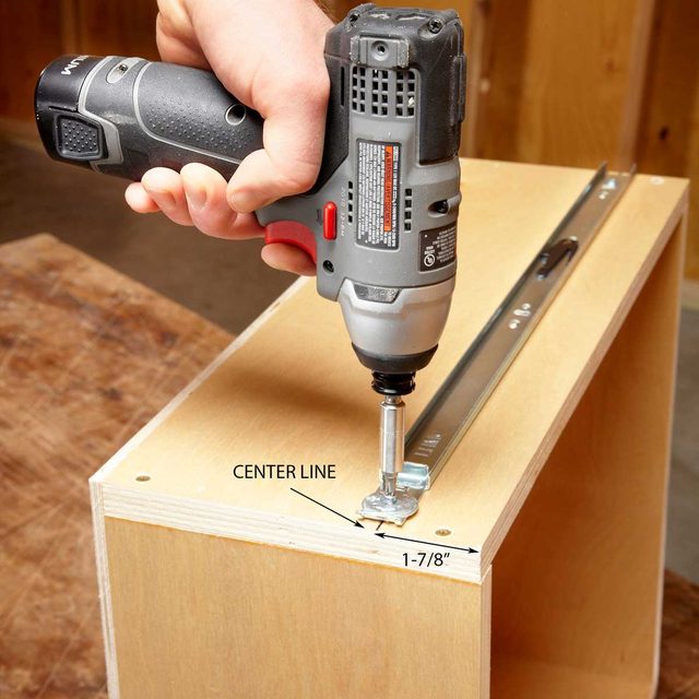 Mount the drawer slides