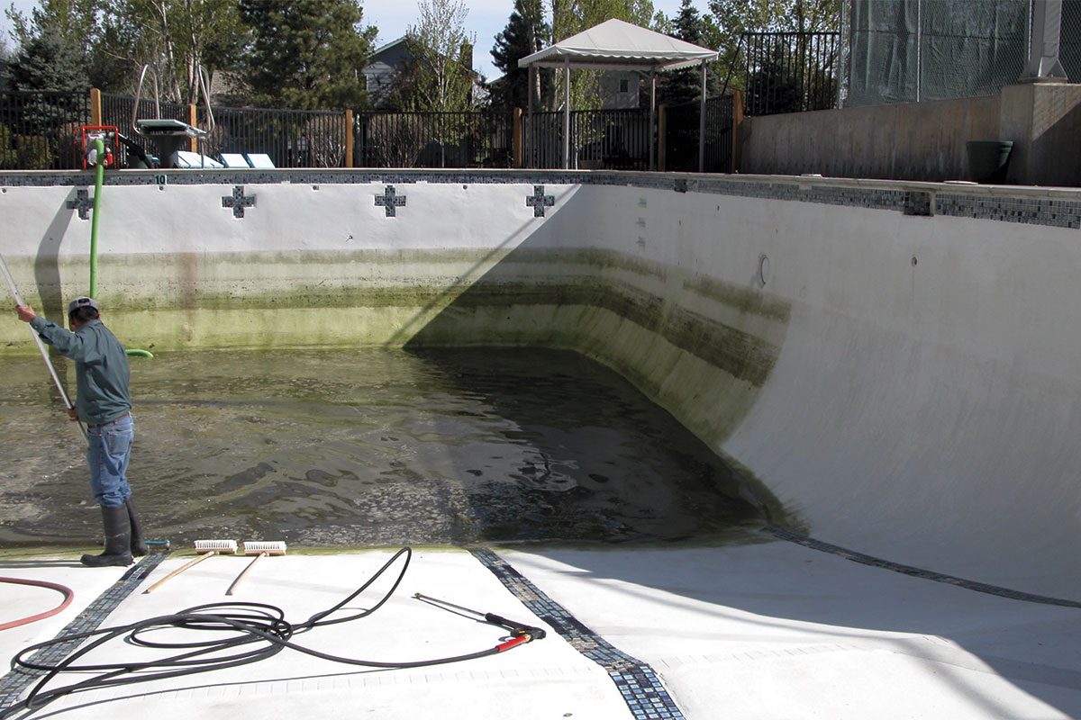 cleaning dirty pool