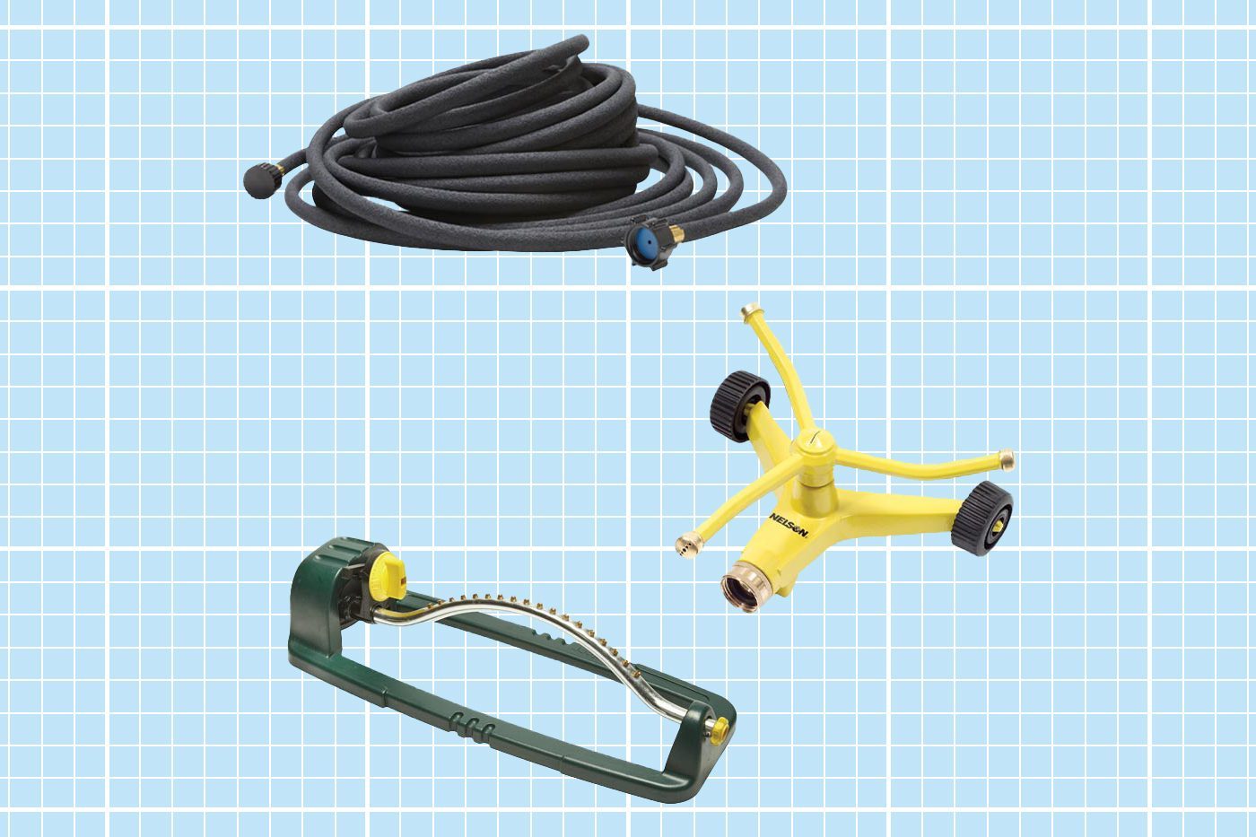 Different types of sprinklers on grid