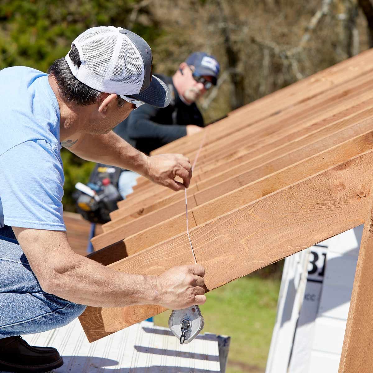 kitchen pavilion shed mark and cut the rafter tails