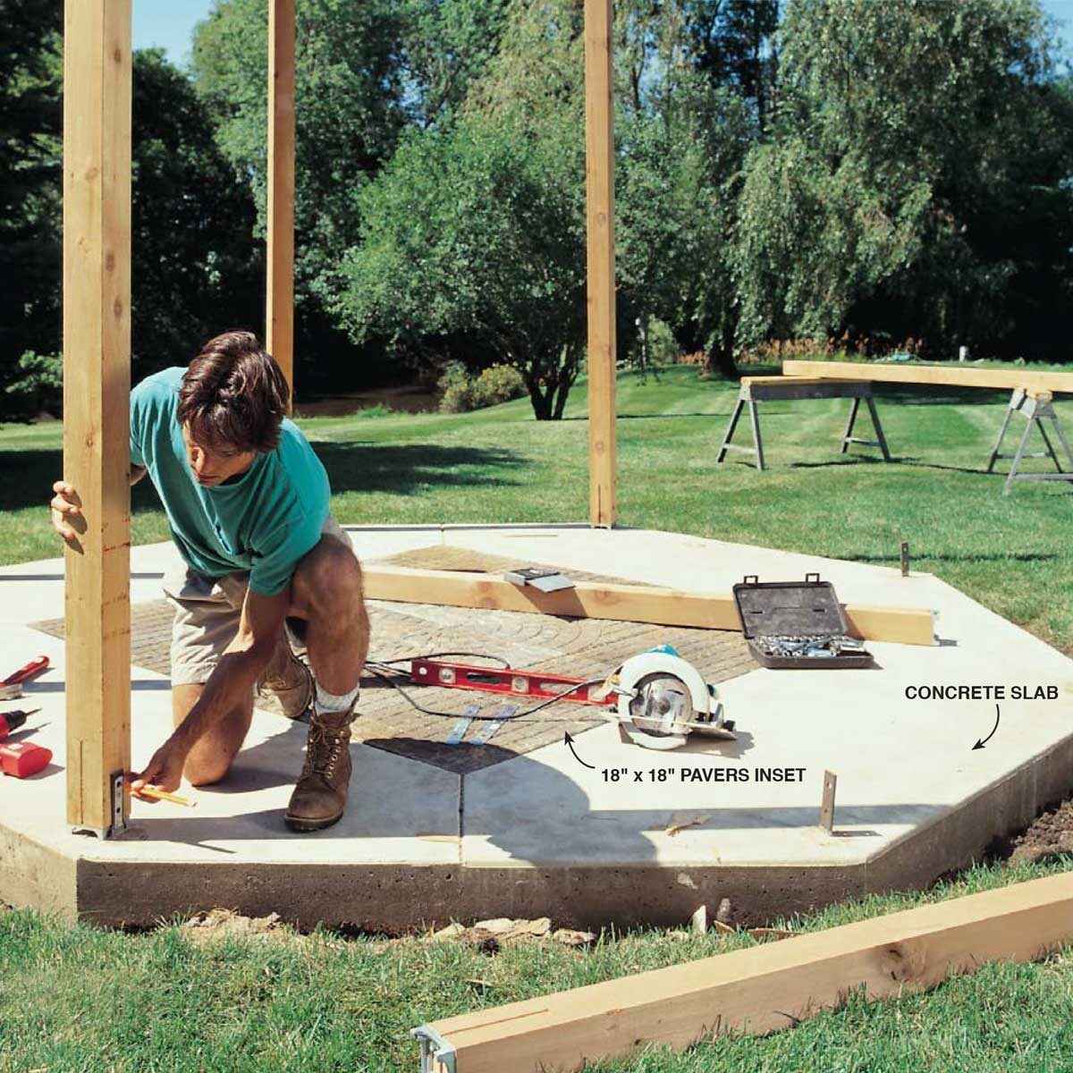 step one gazebo set posts