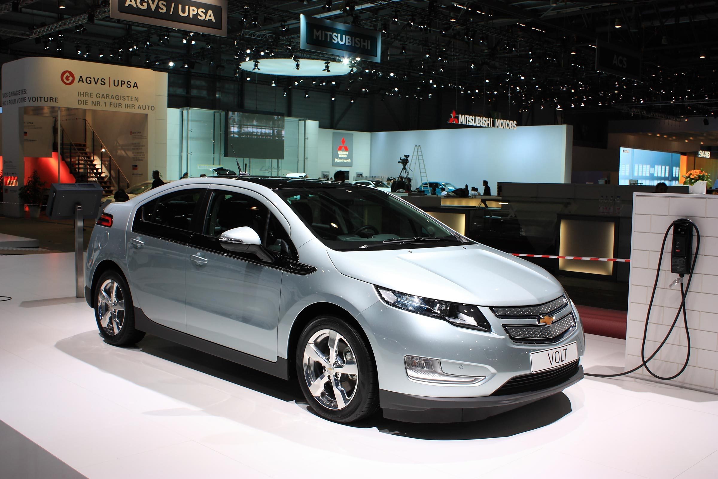 GENEVA, SWITZERLAND - MARCH 3 : A Chevrolet VOLT car on display at 81th International Motor Show Palexpo-Geneva on March 3, 2010 in Geneva, Switzerland.