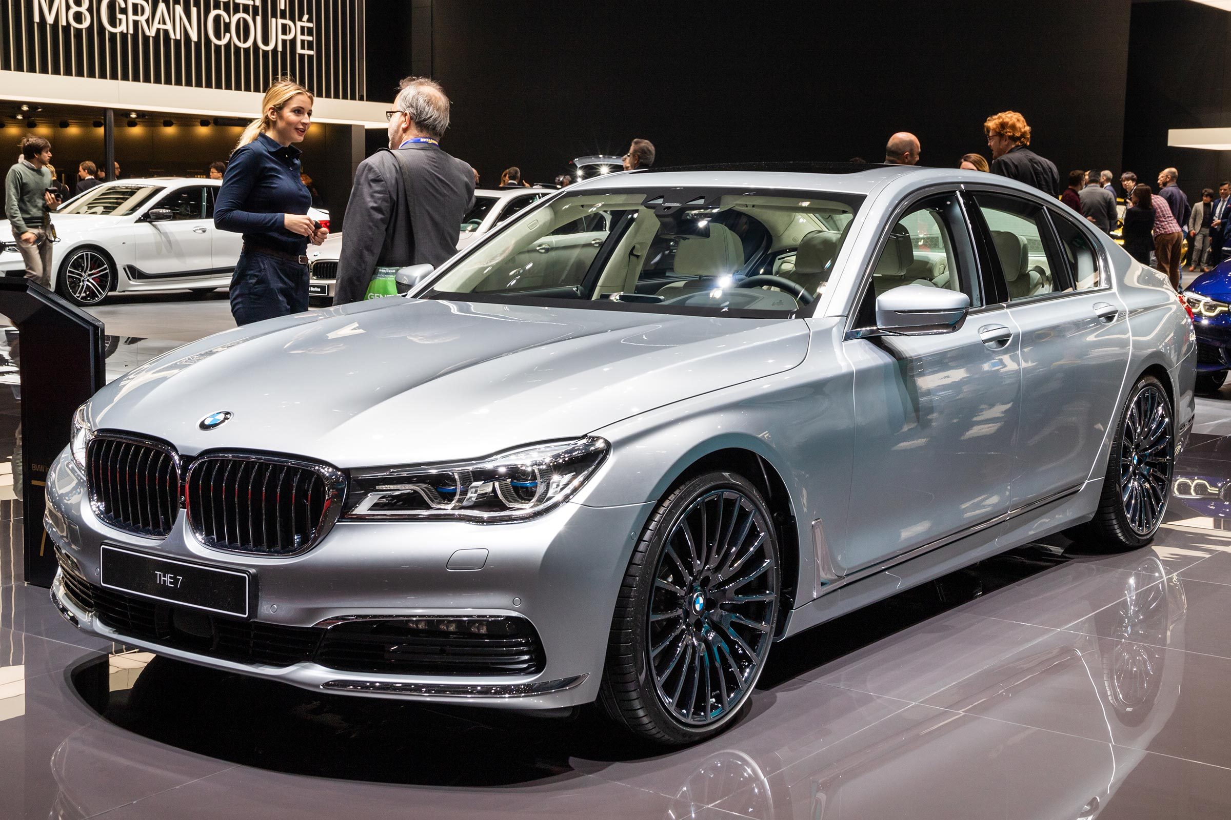 GENEVA, SWITZERLAND - MARCH 7, 2018: New BMW 7-series car showcased at the 88th Geneva International Motor Show.