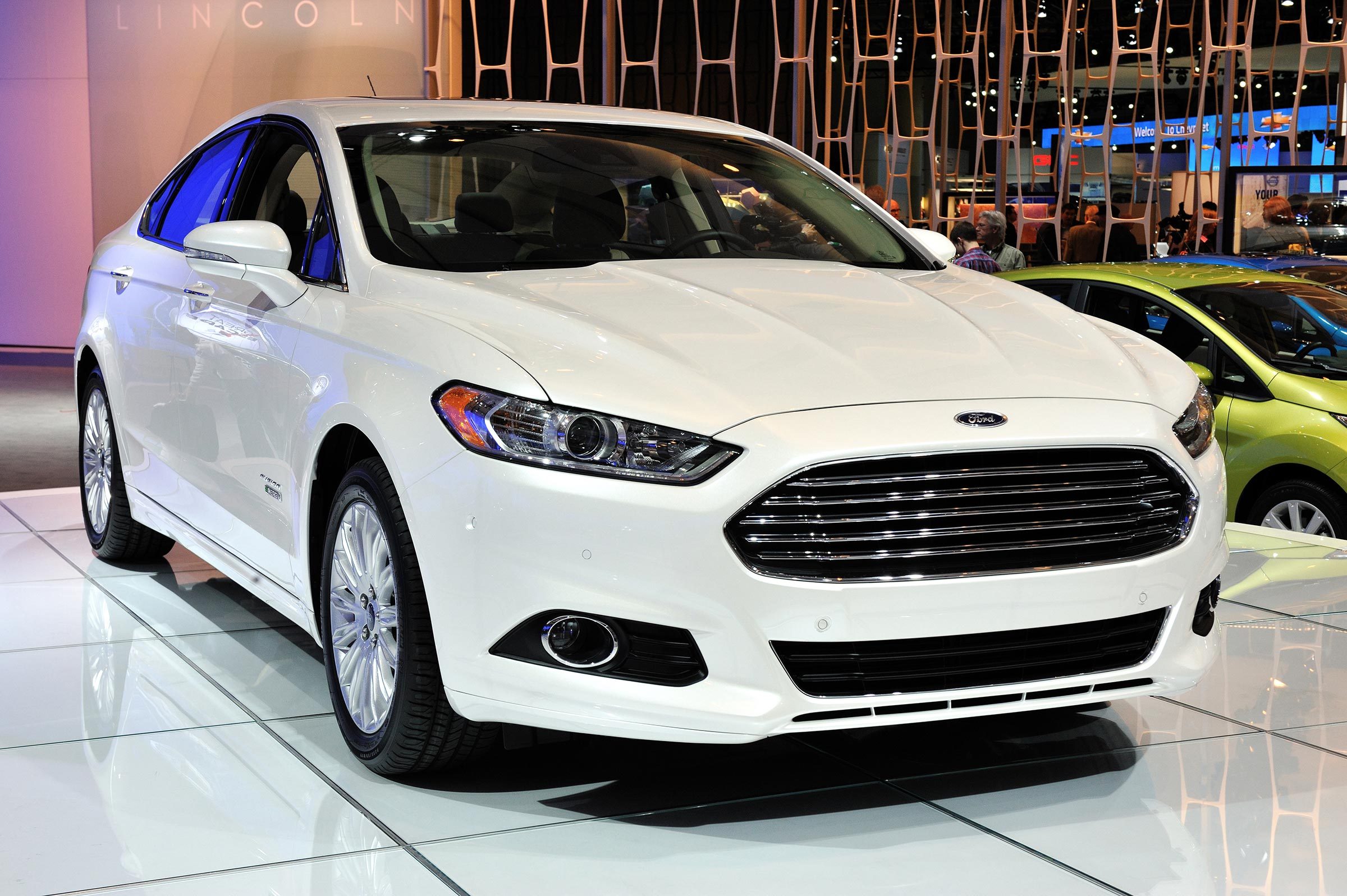 TORONTO-FEBRUARY 16: The new Ford Fusion Energy on display at the 2012 Canadian International Auto Show on February 16, 2012 in Toronto, Canada.