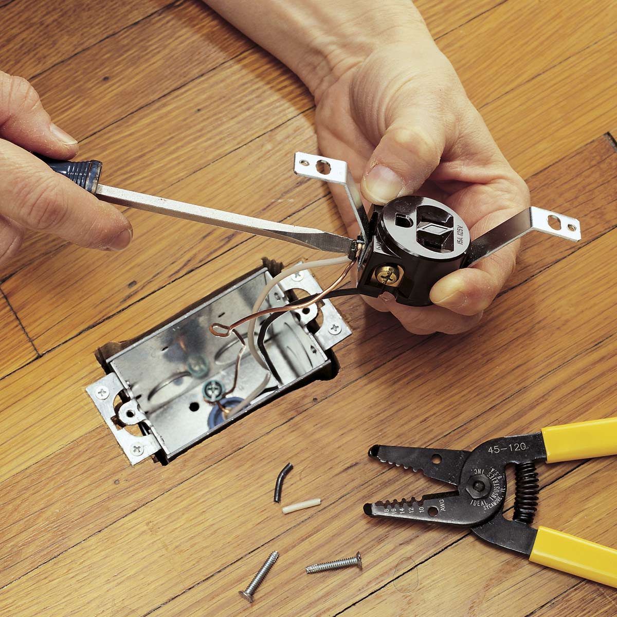 install floor outlet