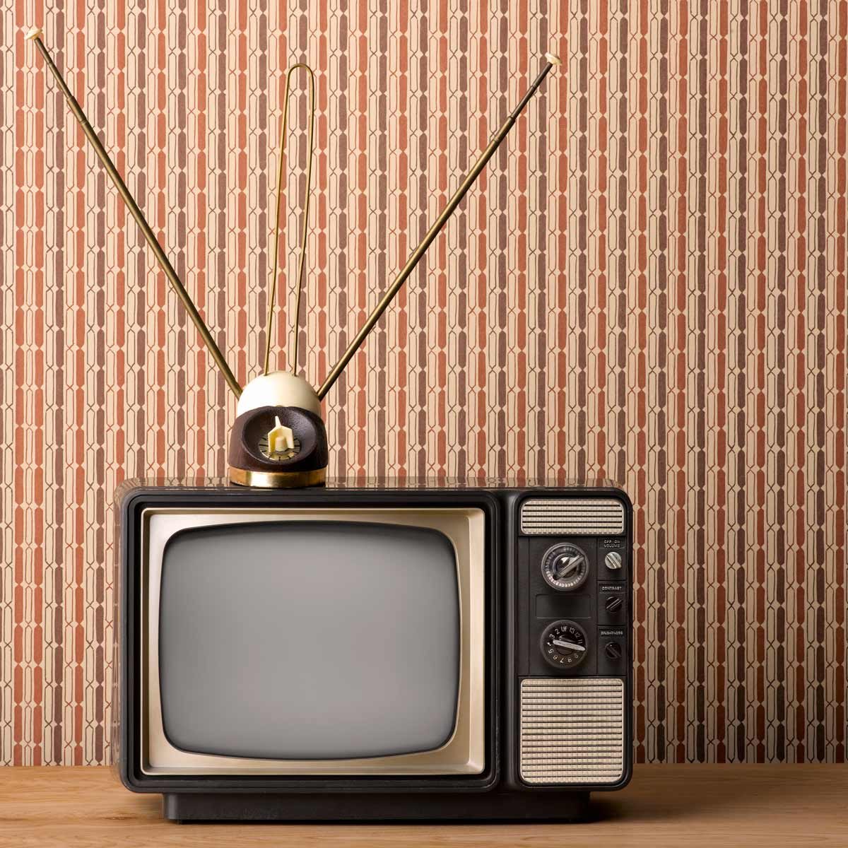 Vintage TV with Rabbit Ear Antenna