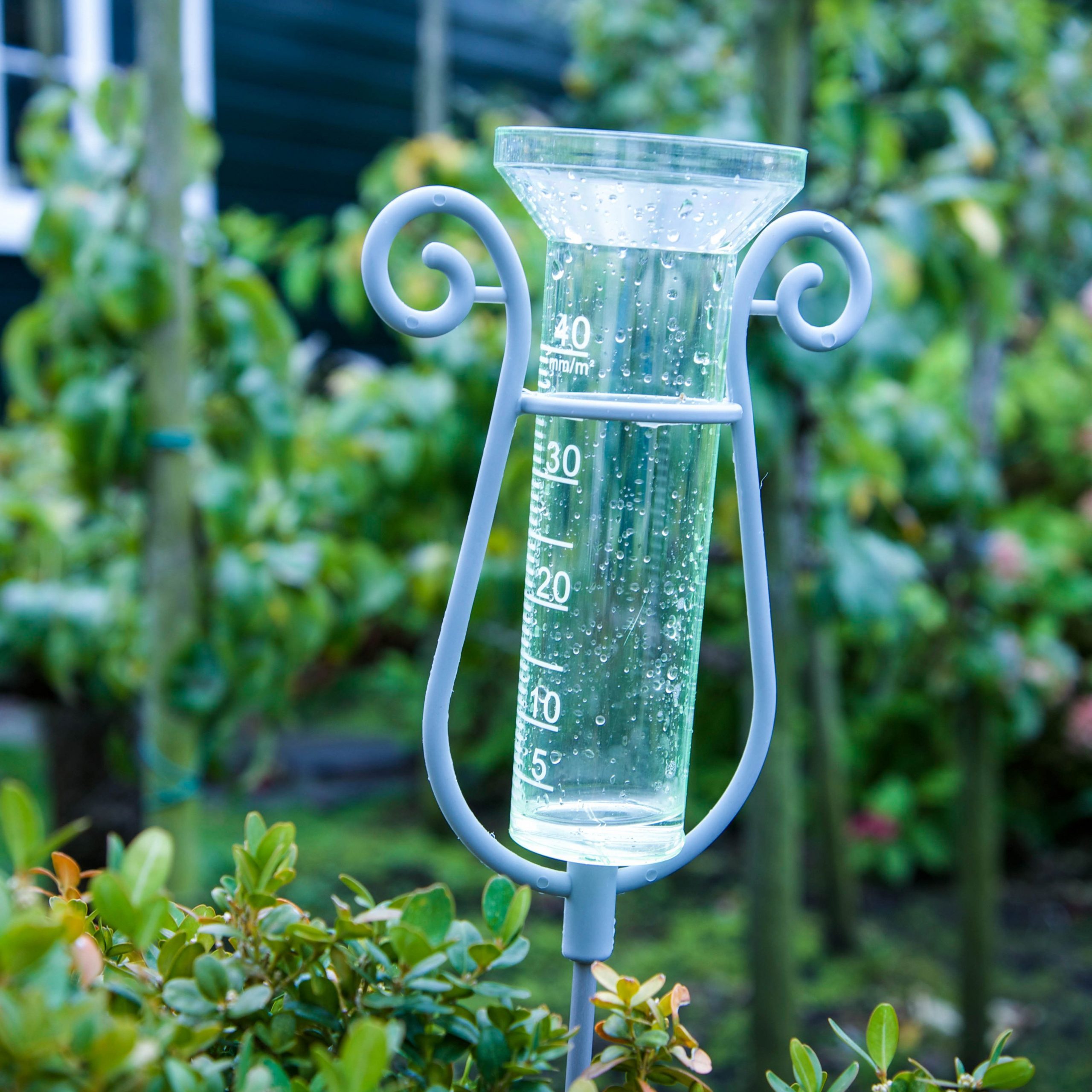 rain gauge in garden; Shutterstock ID 727027459; Job (TFH, TOH, RD, BNB, CWM, CM): TOH Raised Bed Garden