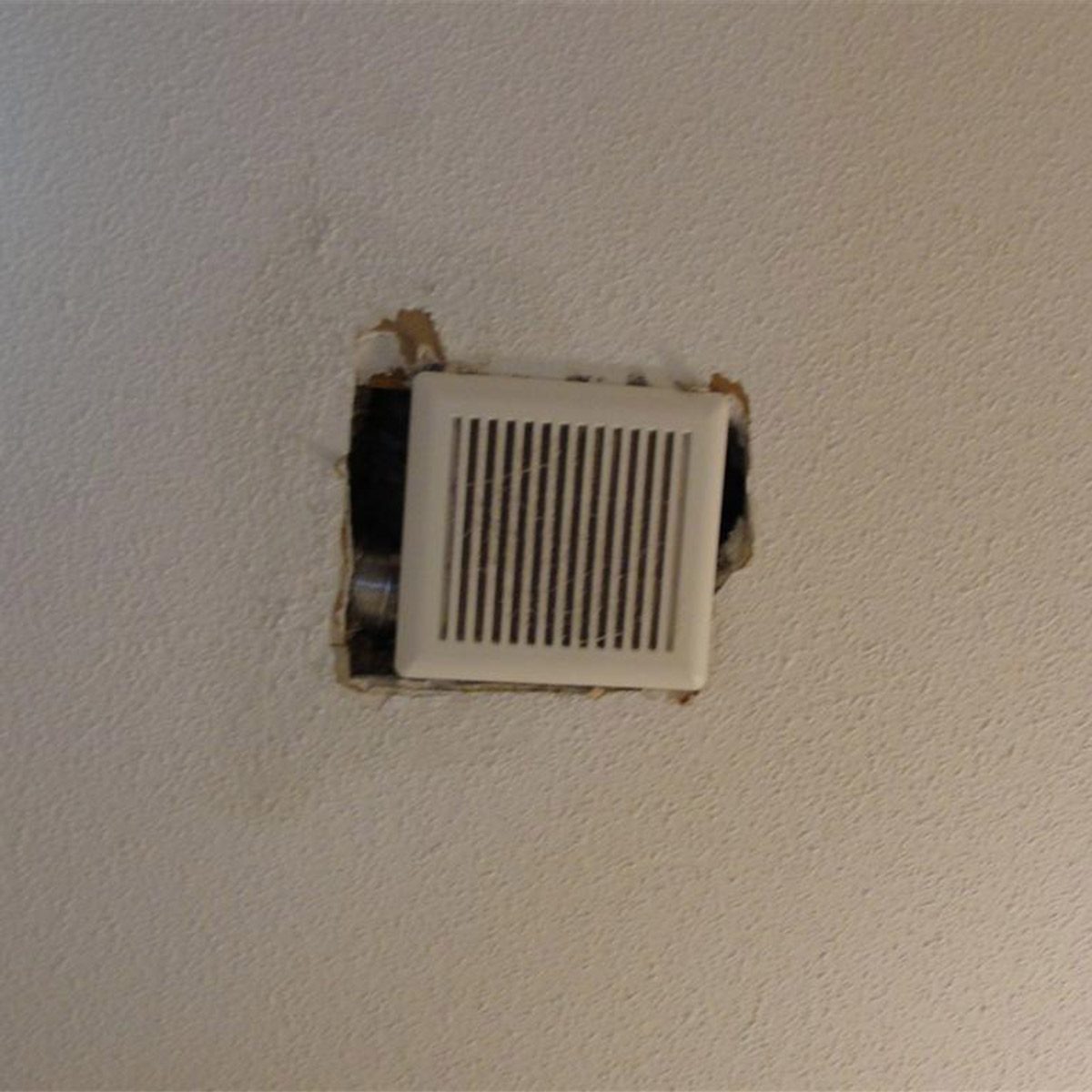 bathroom fan smaller than opening