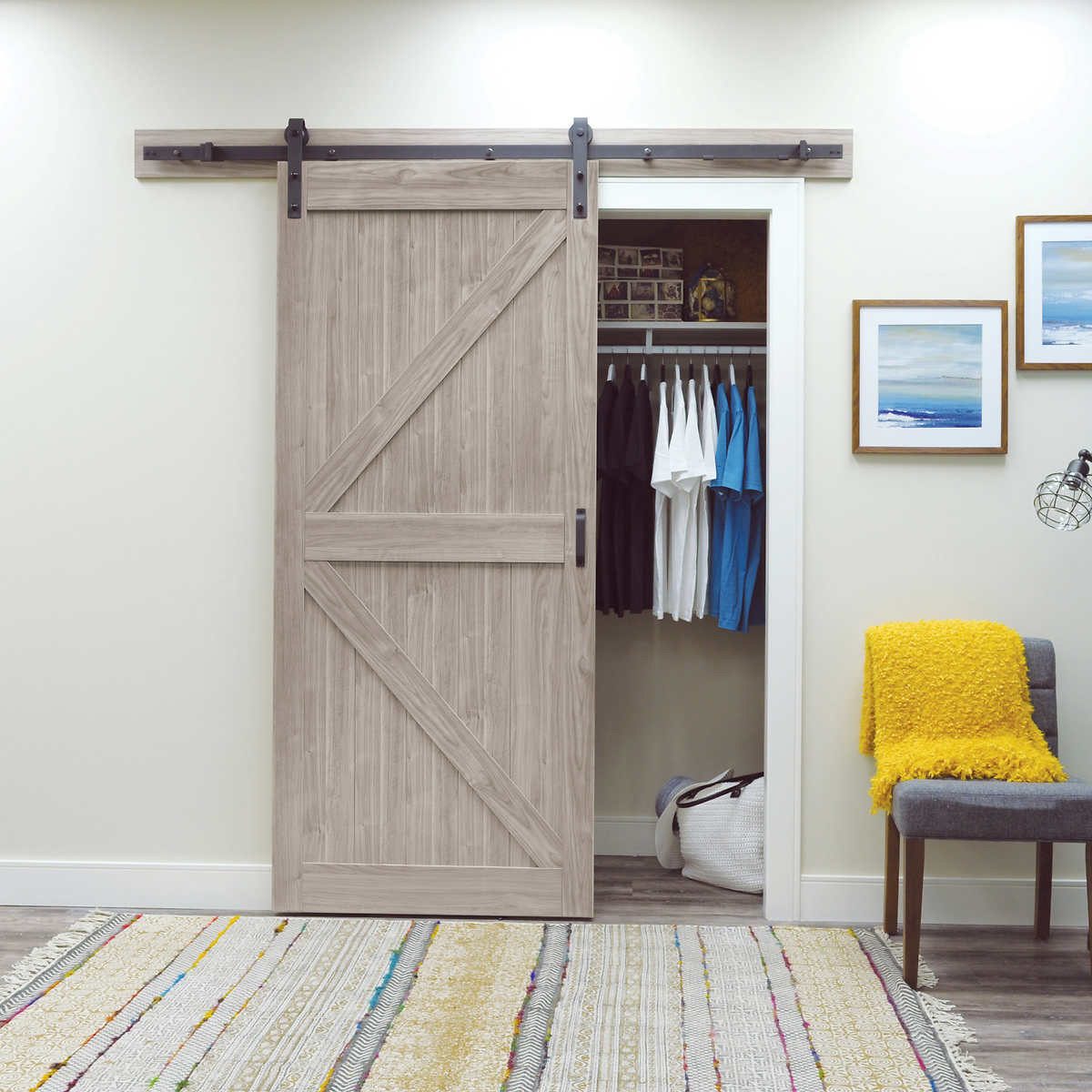 Barndoor closet
