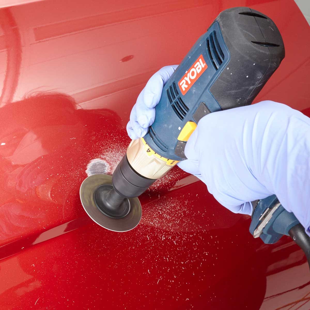 Sanding the car