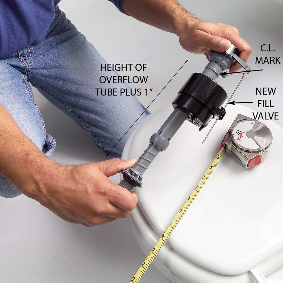 Twist the Top of the New Valve to Adjust the Height