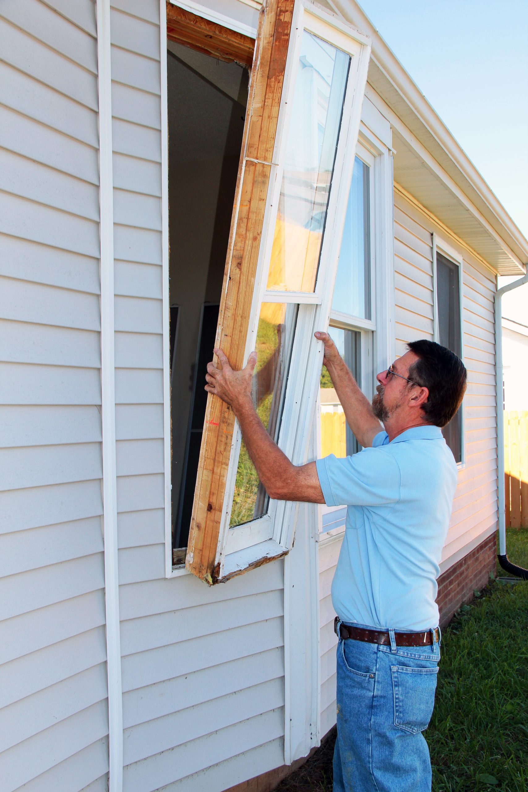 Windows in older home have wood frames, the wood is rotting, new vinyl e-glass windows will be installed