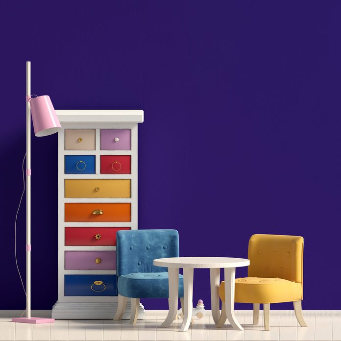 children's room colorful painted dresser