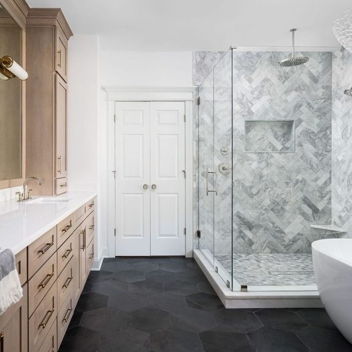 Black Bathroom Tile Floor