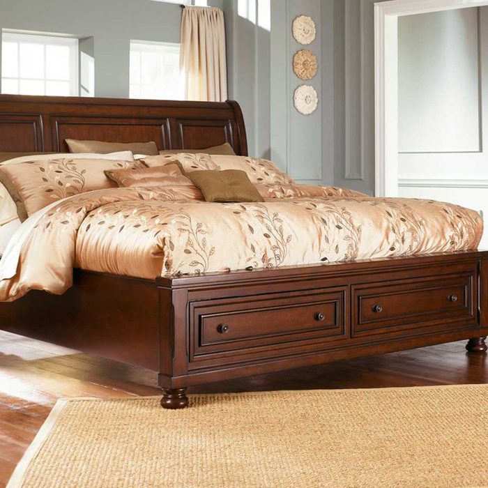 sleigh storage bed
