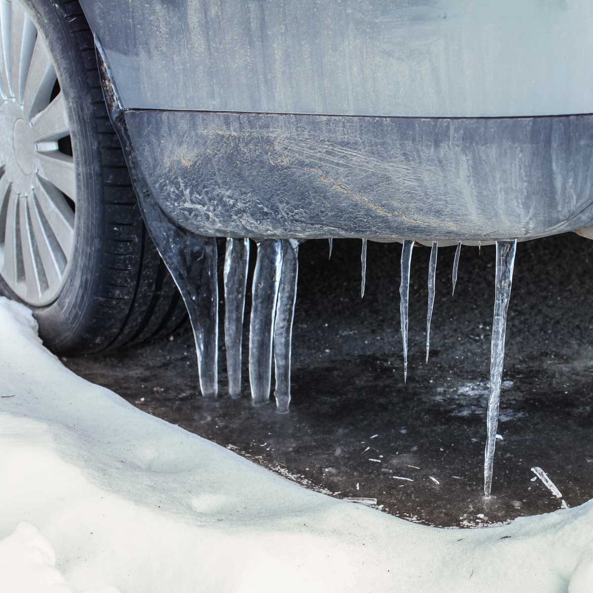 dirty car in winter