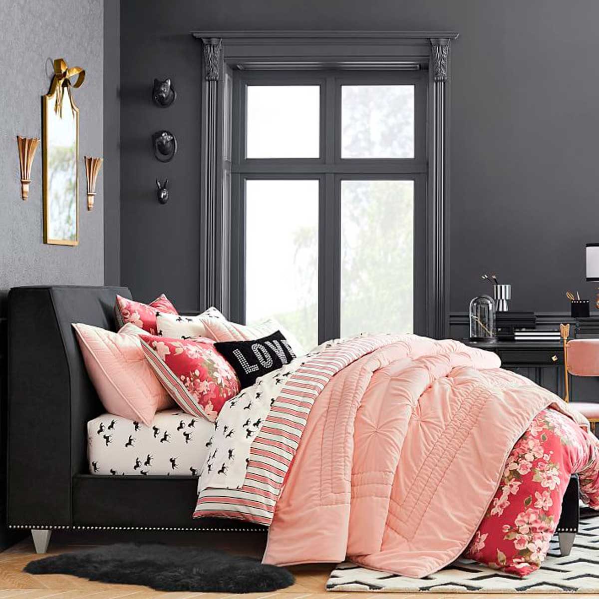 pottery barn gray bedroom