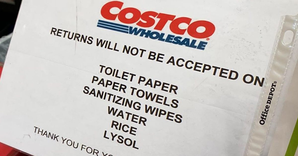 costco no returns sign