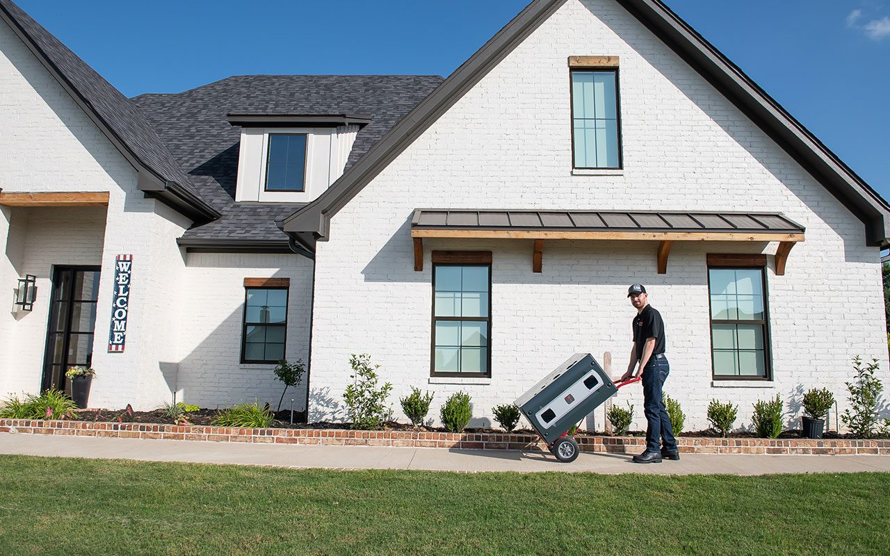 Man delivering air cleaner