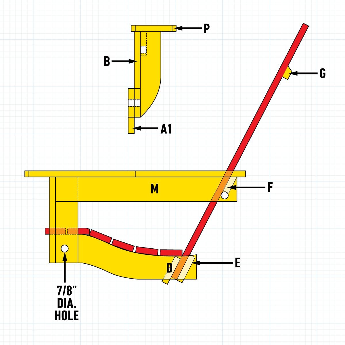 How To Build A Porch Swing Diagram of End View