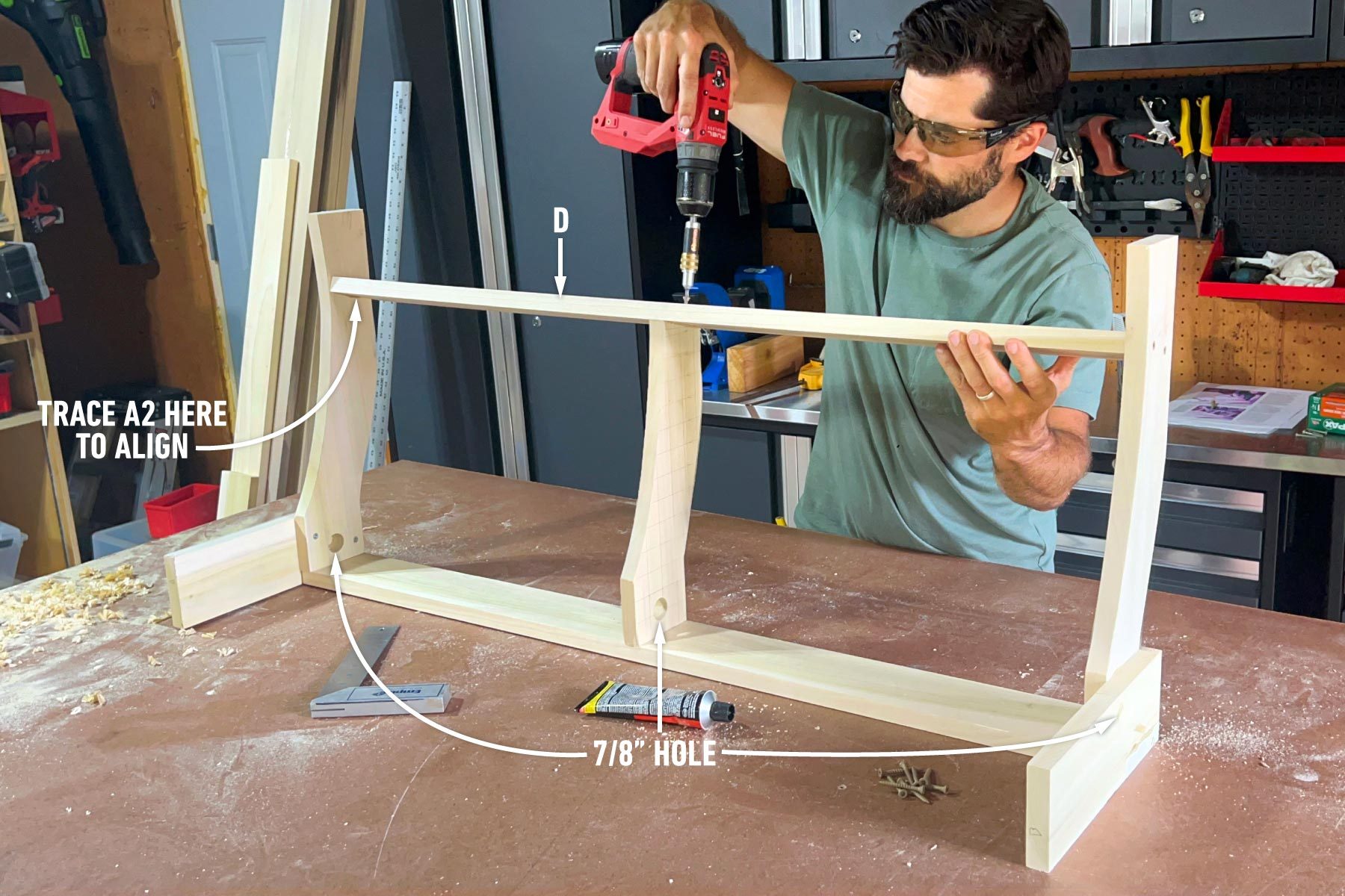 How To Build A Porch Swing Attach the rear stringer