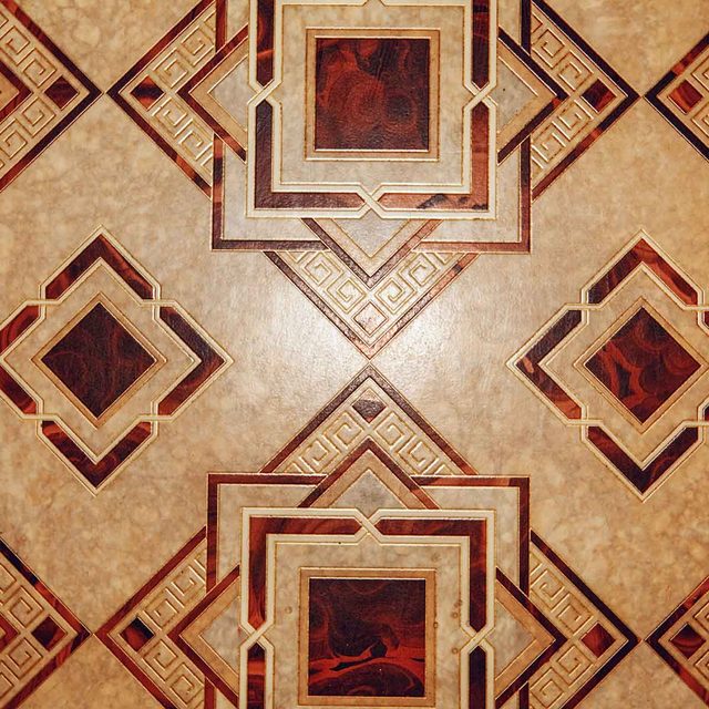 Brown geometric pattern linoleum