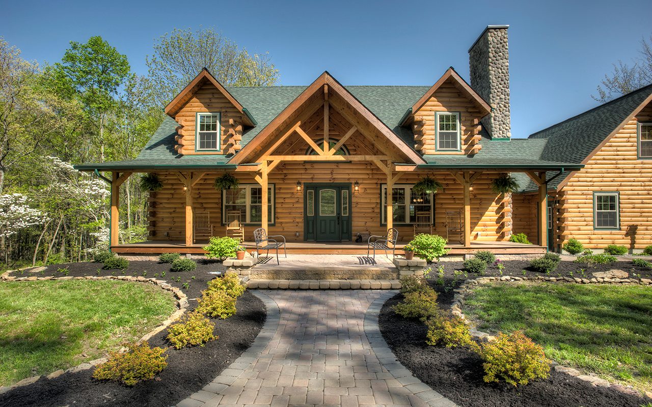 Exterior of log home