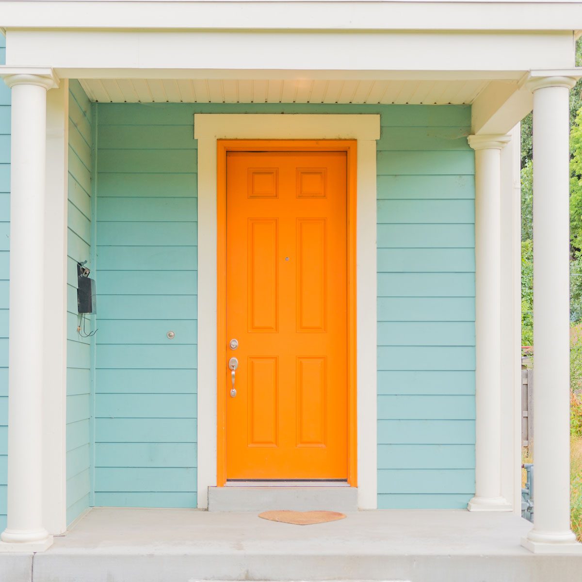 Orange front door